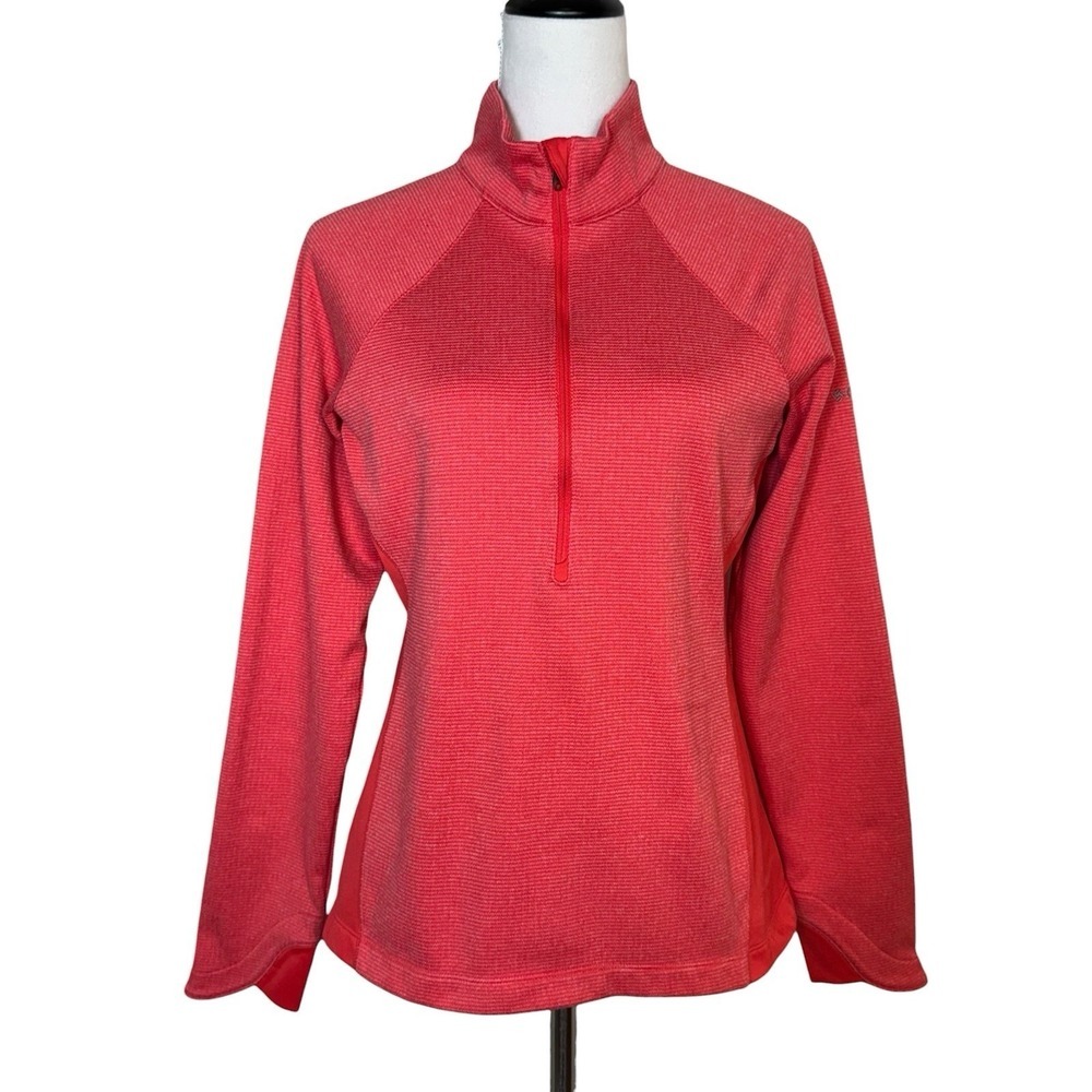 Columbia Womens 1/2 Zip Pullover Sweatshirt Size M Red Pink Athletic Outdoor